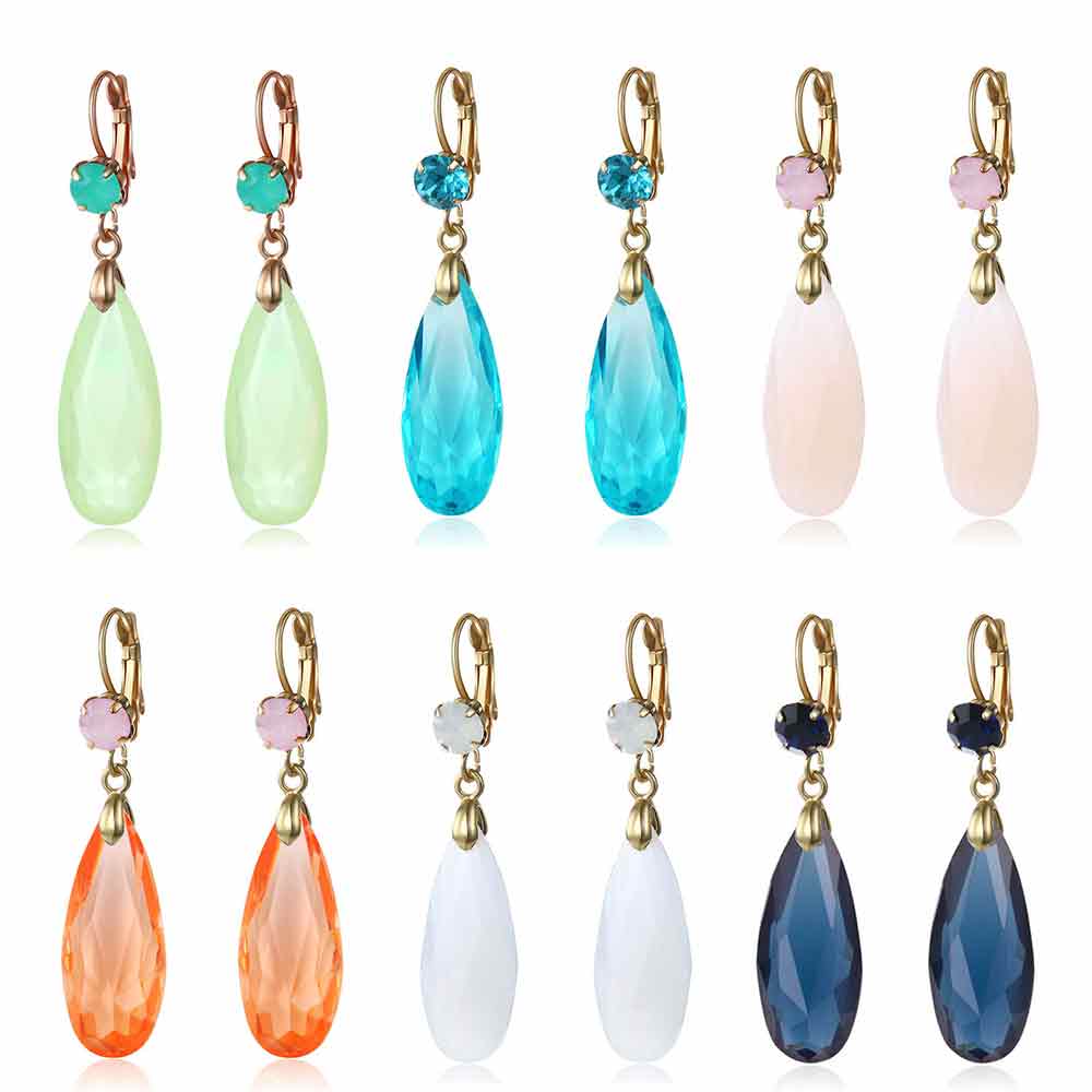 2023 Women'S Pendant Earrings Fashion Jewelry Crystal Stone Drop Earrings Women Wedding Luxury Earrings New