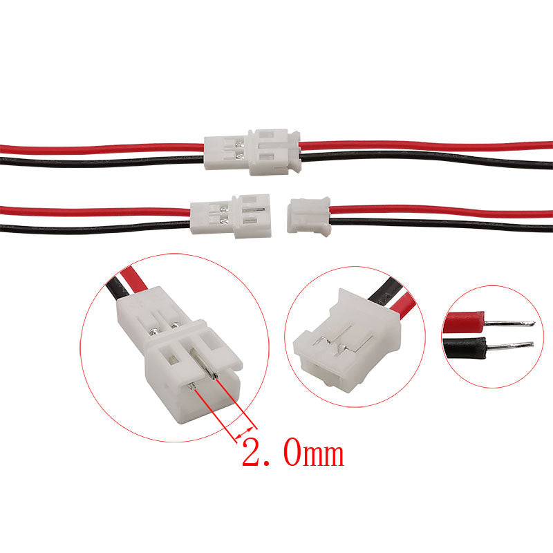 20Cm Jst Ph 2.0 2.0Mm Pitch 2 Pin Male Female Cable Connector Micro Jst Ph 2P Plug Jack Socket Terminals Wire Cables Connectors