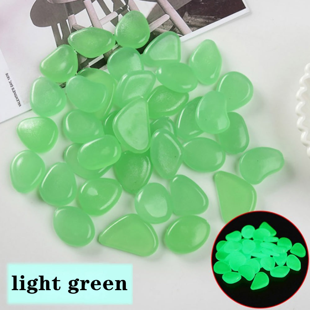 25/50/100Pcs Glow In The Dark Garden Pebbles Rocks For Walkways Path Patio Lawn Garden Yard Aquarium Decor Luminous Stones