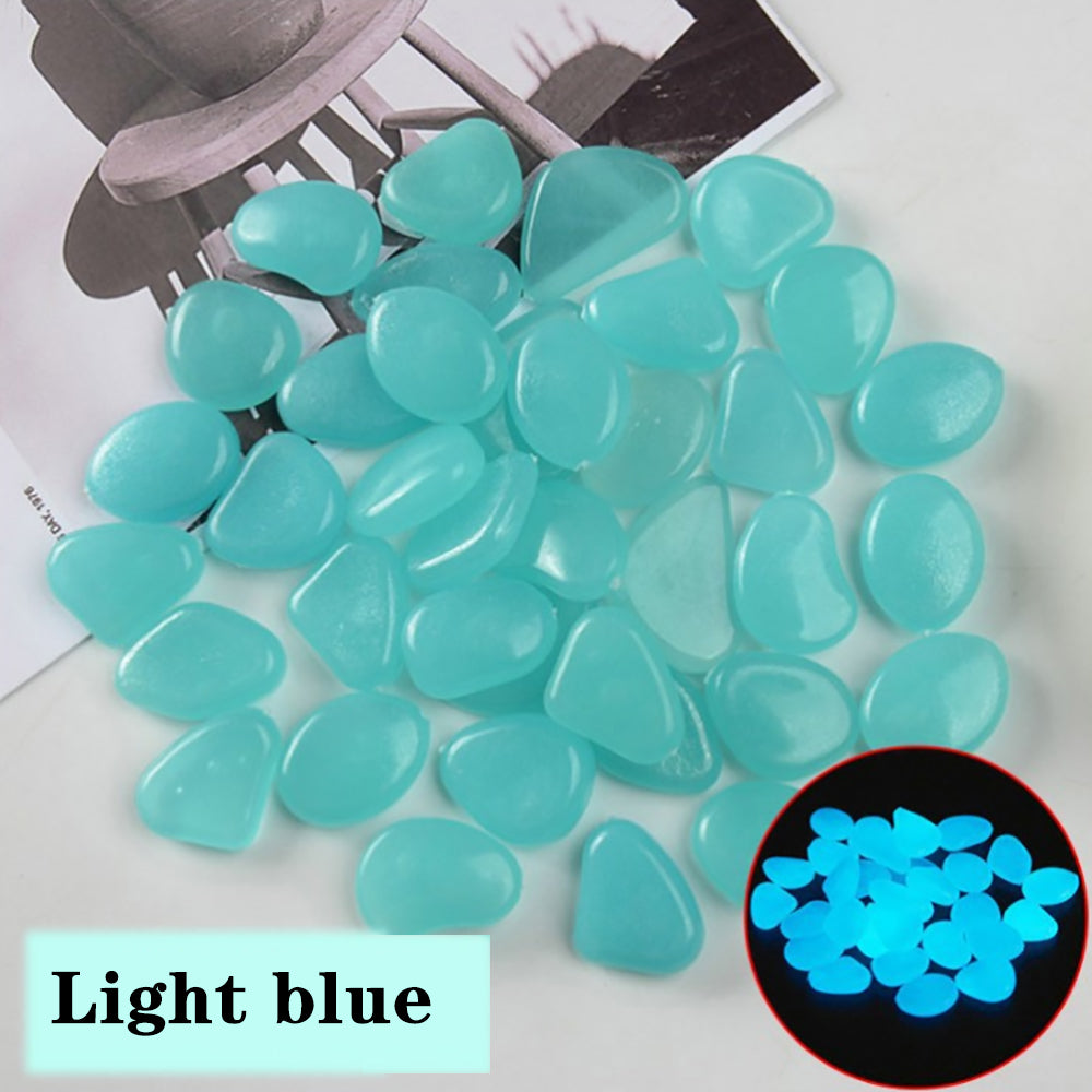 25/50/100Pcs Glow In The Dark Garden Pebbles Rocks For Walkways Path Patio Lawn Garden Yard Aquarium Decor Luminous Stones