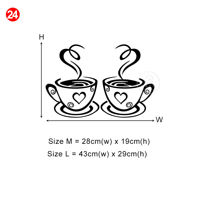 28 Styles Coffee Wall Stickers For Kitchen Decorative Stickers Vinyl Wall Decals Diy Stickers Home Decor Dining Room Shop Bar