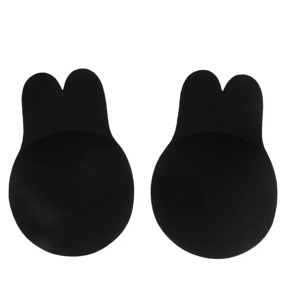 2Pcs/1 Pair Rabbit Ear Reusable Silicone Bust Nipple Cover Pasties Stickers Breast Adhesive Invisible Bra Lift Tape