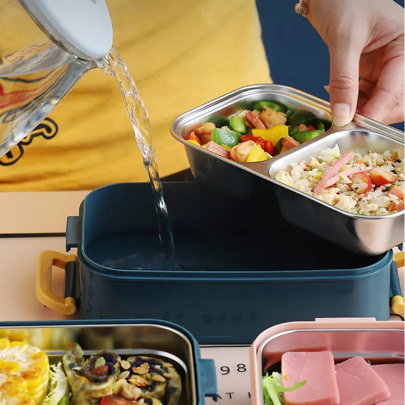 304 Stainless Steel Thermal Lunch Box Office Worker Bento Box Single/Double Layer Student Children Food Storage Container Store