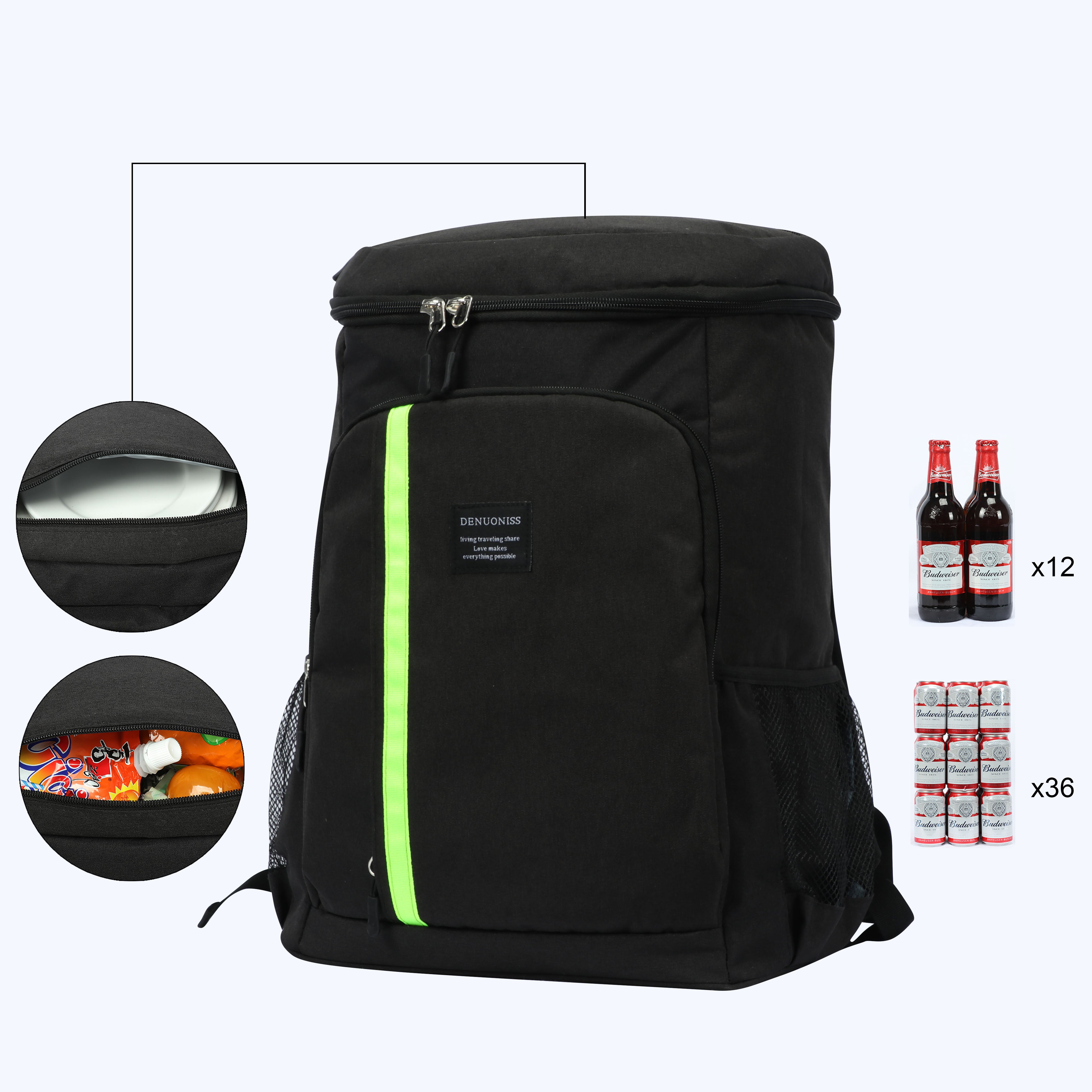 30L Large Storage Cooler Bag Women Bag Ice Pack Waterproof Cooler Bag For Beer Insulation Thermal Bag  With Bottle Opener