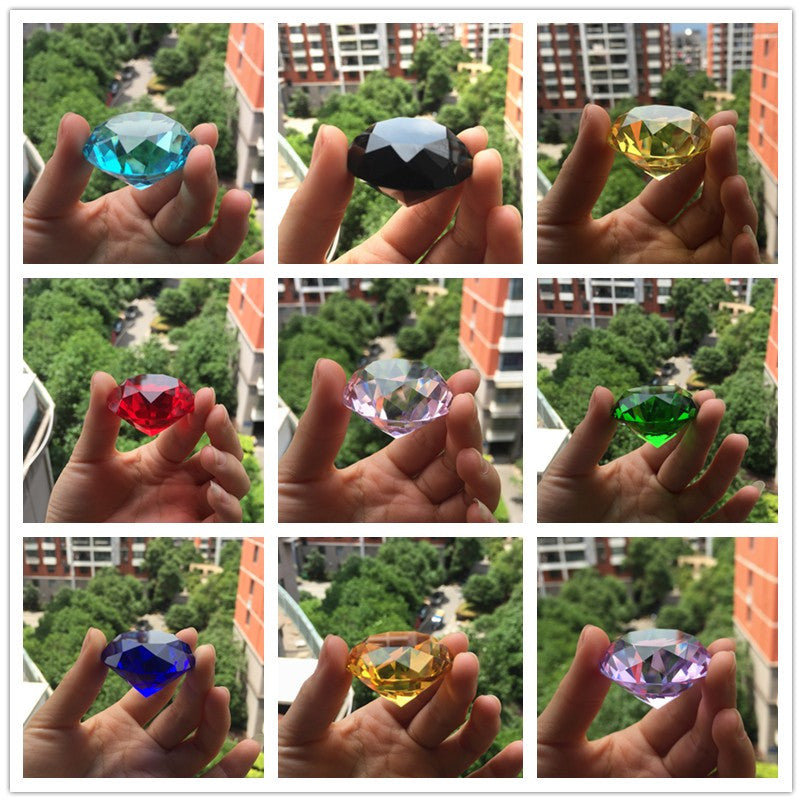 30Mm Crystal Glass Diamond Home Decor  Ornaments Fengshui Ornaments Decorative Ball For Wedding Miniatures Accessories Gifts