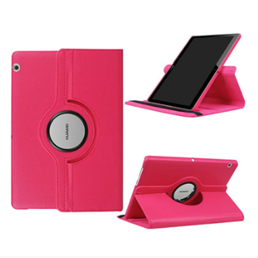 360 Degree Rotating Litchi Case For Huawei Mediapad T3 10 Ags-W09 Ags-L09 Ags-L03 9.6" Funda Tablet For Honor Play Pad 2 9.6+Pen