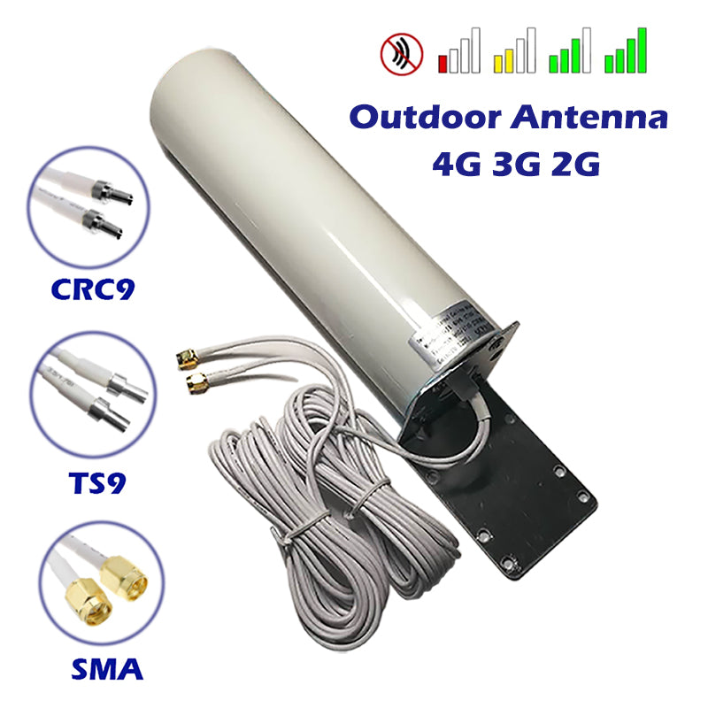 3G 4G Lte 2G Outdoor Antenna 5Meters Omni-Directional Smats9 Crc9 Connector Wide Band Compact For Router Modem Repeater Extender