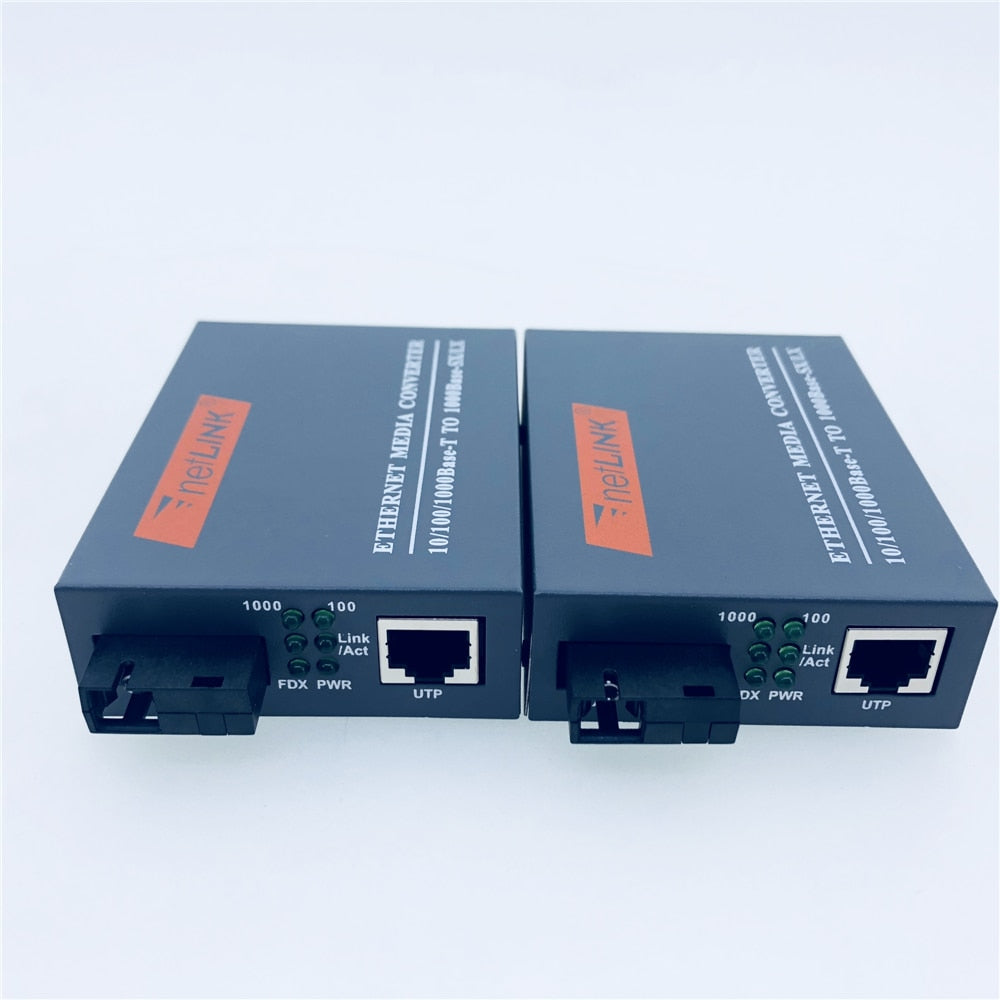 3Pairs Htb-Gs-03 Gigabit Fiber Optical Media Converter 10/100/1000Mbps  Single Mode Single Fiber Sc Port Mini Power Supply
