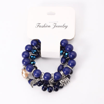 3Pcs/Set Bohemian Multilayer Trendy   Wing Elephant Pulseira Feminina Beads Bracelets Handmade Women Female Party Gift Jewelry