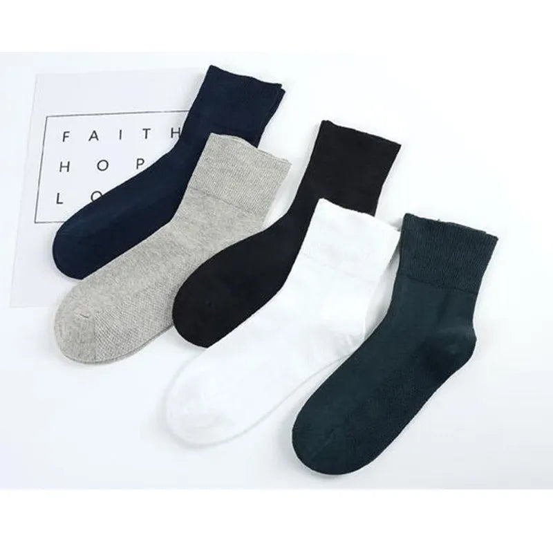 4 Pairs/Lot Diabetic Socks Non Binding Loose Mouth Socks For Diabetes Hypertensive Patients Bamboo Cotton Material Women And Men