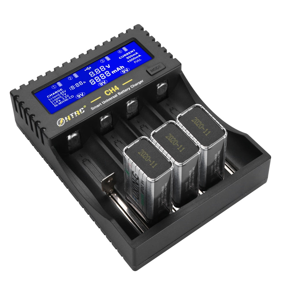 4 Slots Battery Charger 18650 Multi-Function Li-Ion Li-Fe Ni-Mh Ni-Cd Smart Charger For Aa/Aaa/18650/26650/6F22/16340/9V Battery
