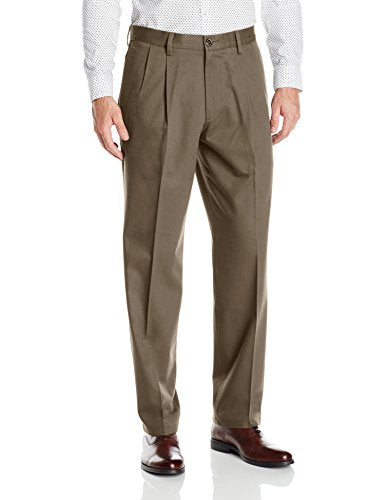 Dockers Men's Signature Khaki Classic-Fit Pleated Pant, Dark Pebble (S ...