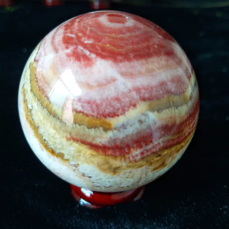 47/55Mm Aaaaa+ Natural Rhodochrosite Stone Crystals  Ball  Stone Ball  Home Decorated High Quality Stones Sphere