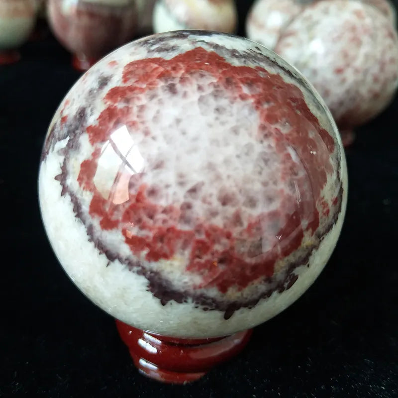 47/55Mm Aaaaa+ Natural Rhodochrosite Stone Crystals  Ball  Stone Ball  Home Decorated High Quality Stones Sphere