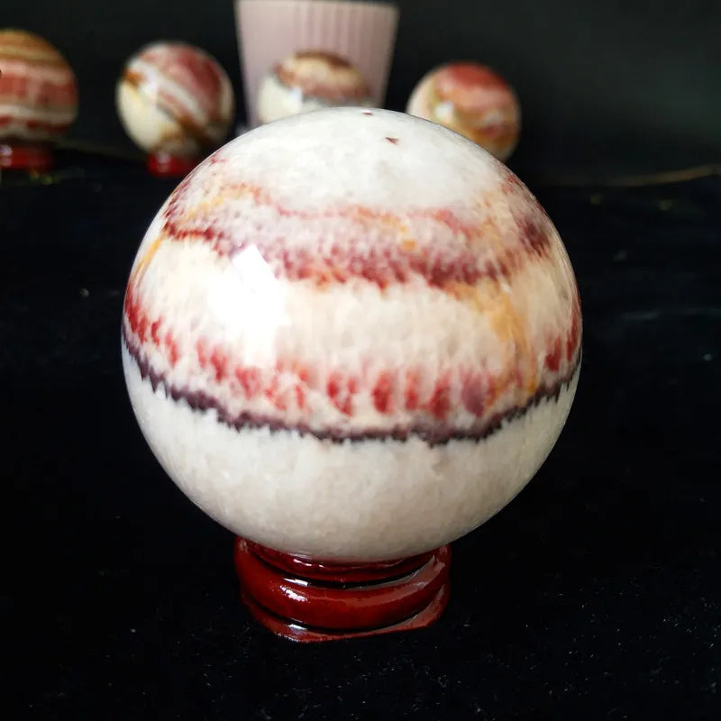 47/55Mm Aaaaa+ Natural Rhodochrosite Stone Crystals  Ball  Stone Ball  Home Decorated High Quality Stones Sphere