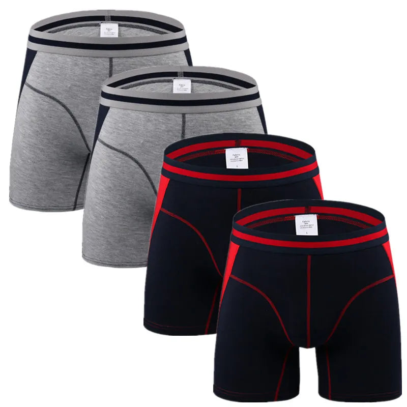 4Pcs/Lot Long Boxers Panties Men Underwear Underpants Male Shorts Calzoncillos Man Boxer Slip Hommes Modal Hombre Brand
