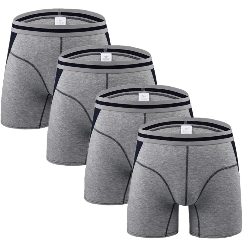 4Pcs/Lot Long Boxers Panties Men Underwear Underpants Male Shorts Calzoncillos Man Boxer Slip Hommes Modal Hombre Brand