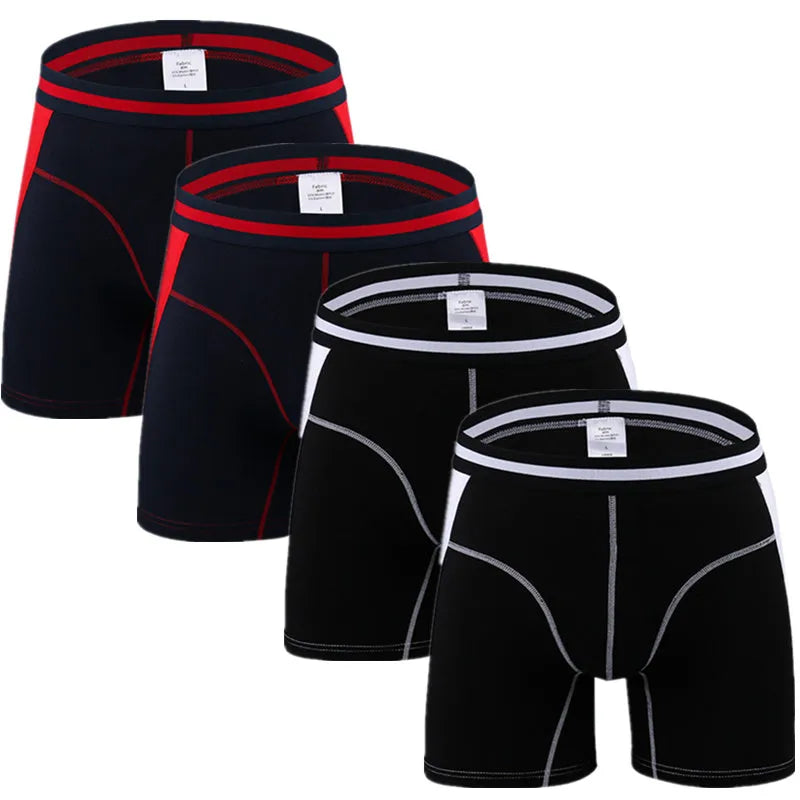 4Pcs/Lot Long Boxers Panties Men Underwear Underpants Male Shorts Calzoncillos Man Boxer Slip Hommes Modal Hombre Brand