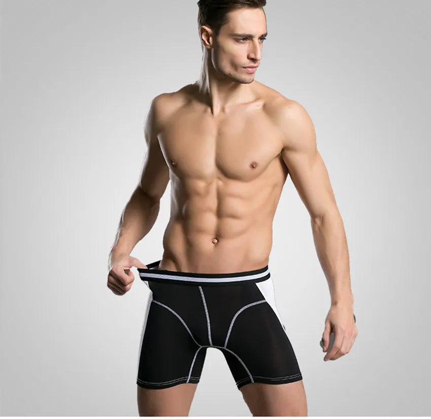 4Pcs/Lot Long Boxers Panties Men Underwear Underpants Male Shorts Calzoncillos Man Boxer Slip Hommes Modal Hombre Brand