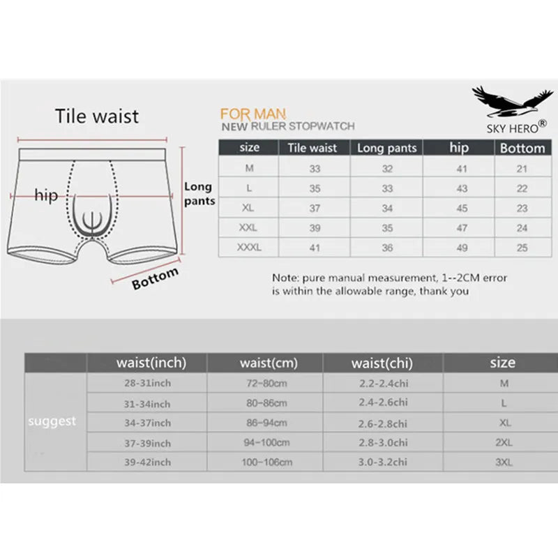 4Pcs/Lot Long Boxers Panties Men Underwear Underpants Male Shorts Calzoncillos Man Boxer Slip Hommes Modal Hombre Brand