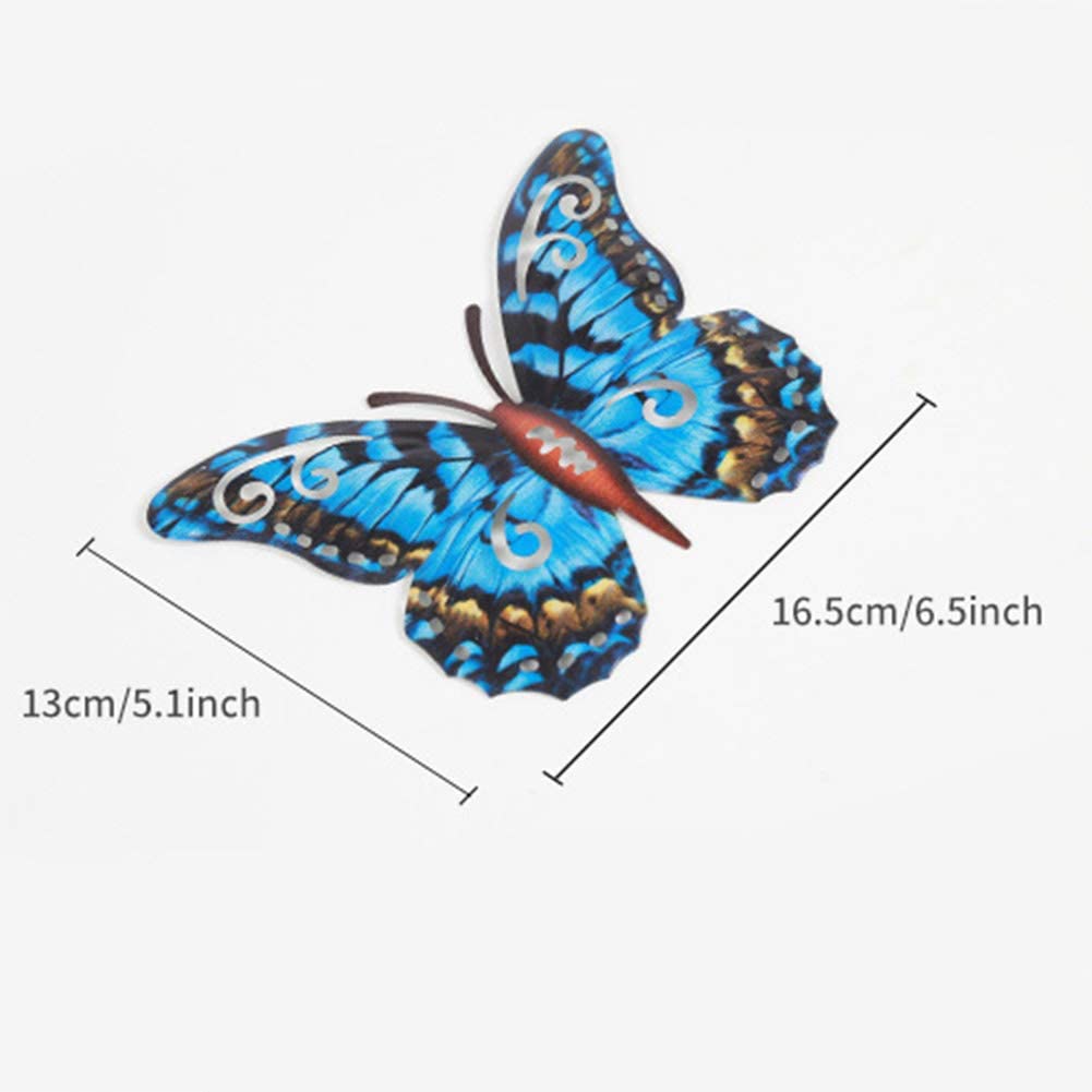 4Pcs Metal Butterfly Wall Decoration Hanging Sculpture Wall Artwork Garden Decoration Miniaturas Animal Outdoor Statues For Yard
