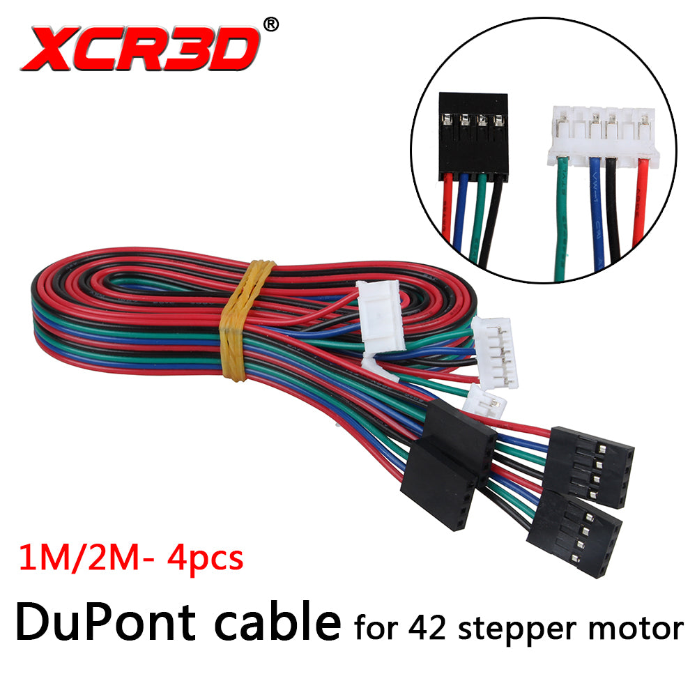 4Pcs/Lot 1M/2M Dupont Line 2.54 4Pin-Xh2.0 6Pin Two-Phase Four-Lead Motor Connector Cables For 42 Stepper Motor 3D Printer Parts
