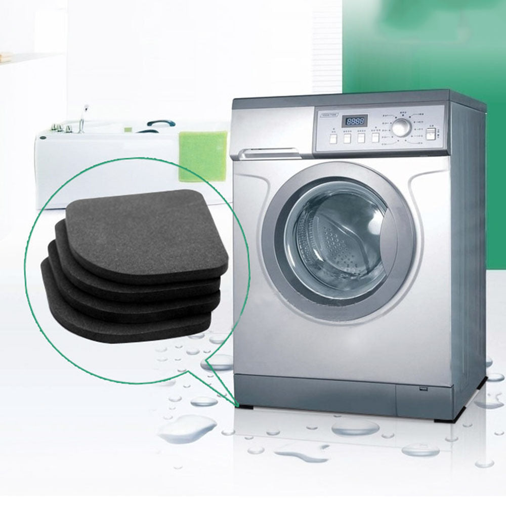 4Pcs/Set Black Refrigerator Anti-Vibration Pad Mat For Washing Machine Shock Pads Non-Slip Mats Set Bathroom Accessories
