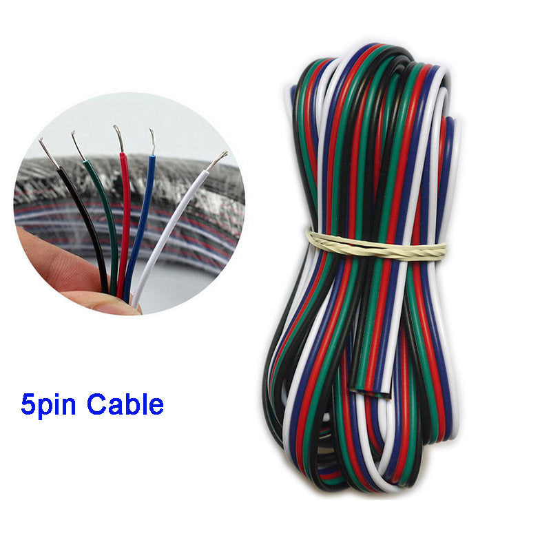 5~100 Meters 2Pin 3Pin 4Pin 5Pin 6Pin 22 Awg Extension Electric Wire Cable Led Connector For 5050 3528 Rgbw Rgb Cct Led Stirp