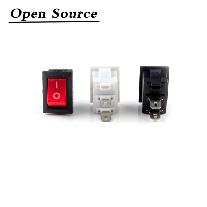 5/10Pcs Push Button Switch 10X15Mm Spst 2Pin 3A 250V Kcd11 Snap-In On/Off  Rocker Switch 10Mm*15Mm Black Red And White