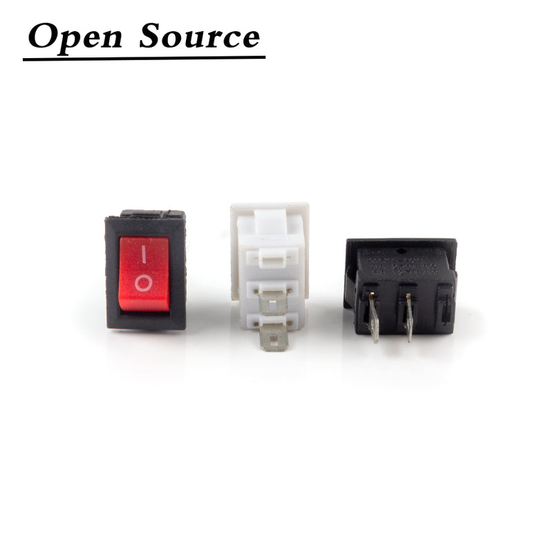 5/10Pcs Push Button Switch 10X15Mm Spst 2Pin 3A 250V Kcd11 Snap-In On/Off  Rocker Switch 10Mm*15Mm Black Red And White