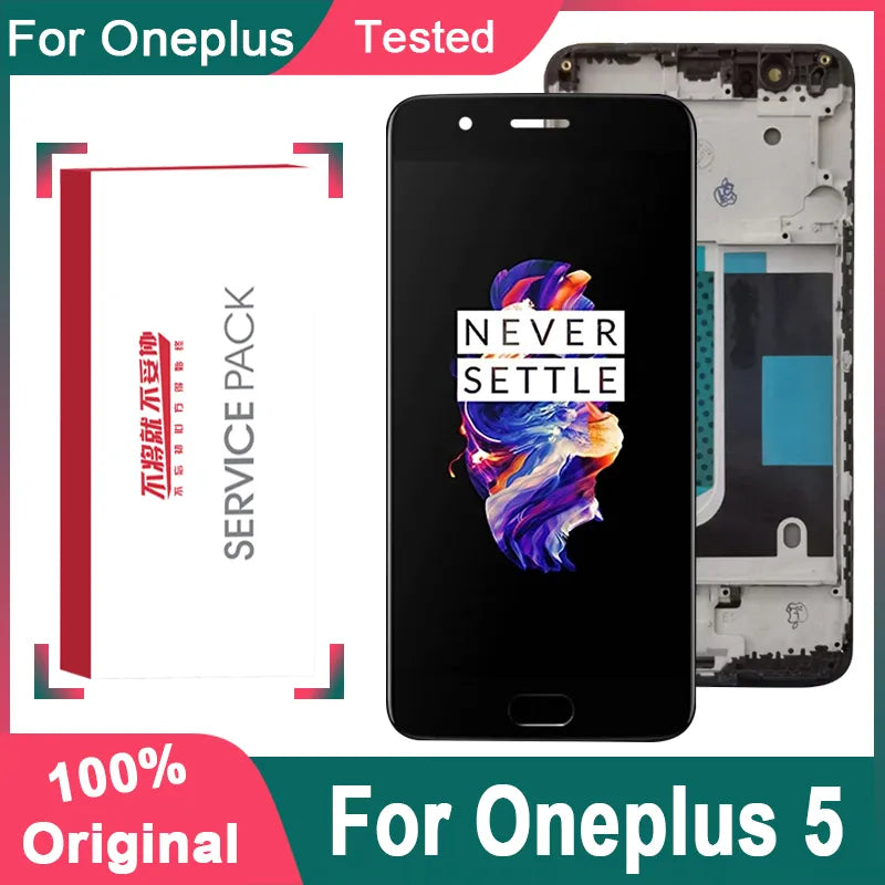 5.5" Oled / Amoled For Oneplus 5 A5000 Lcd Display Touch Screen Digitizer Assembly For Oneplus 5 1+5 Lcd Replacement Tft Quality