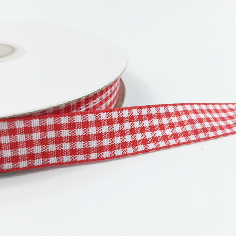 5 Yards / Pack 10Mm 15Mm Lattice Plaid Ribbons Bow Ribbon Gift Wrapping Polyester Ribbon Handmade Diy Accessories,