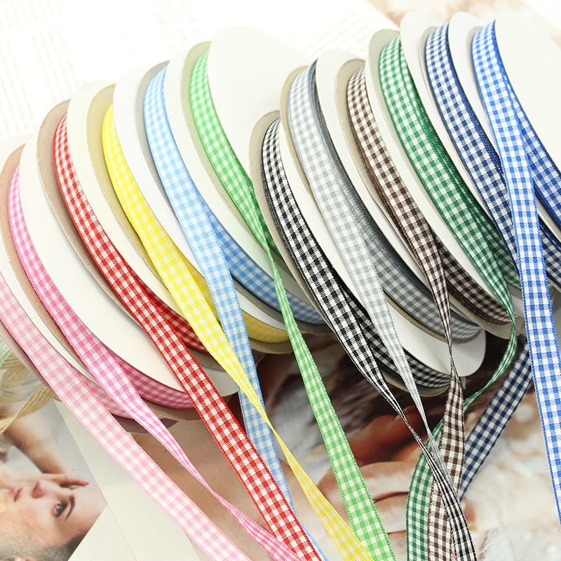 5 Yards / Pack 10Mm 15Mm Lattice Plaid Ribbons Bow Ribbon Gift Wrapping Polyester Ribbon Handmade Diy Accessories,