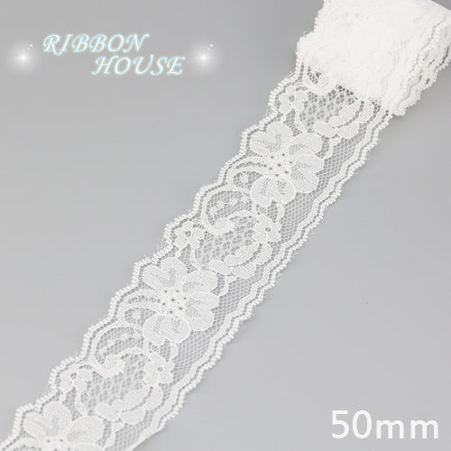 (5 Yards/Roll) White Lace Fabric Webbing Decoration Packing Material Roll Wholesale