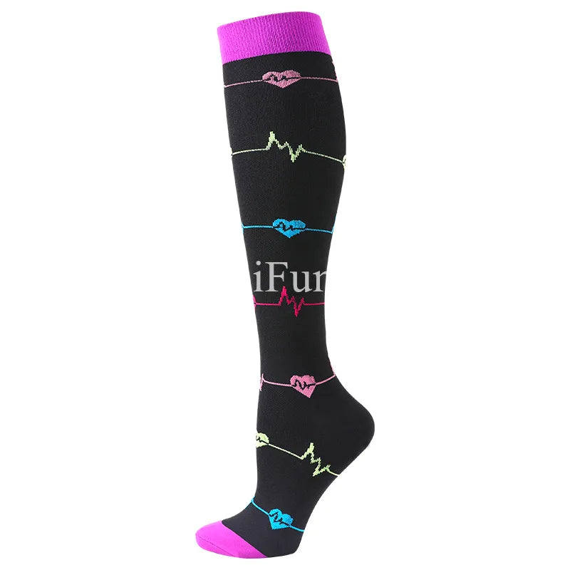 58 Styles Quality Unisex Compression Stockings Cycling Socks Fit Medical Edema, Diabetes, Varicose Veins, Running Marathon Socks