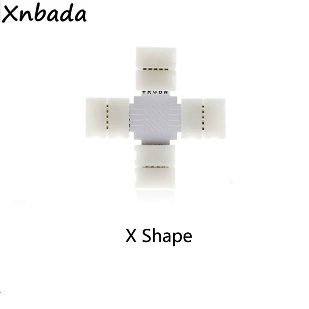 5Pcs Free Soldering Led Connector 2Pin 3Pin 4Pin 5Pin L / T / X Shape Corner Connector For 10Mm Rgb Rgbw Rgbww Led Strip Light