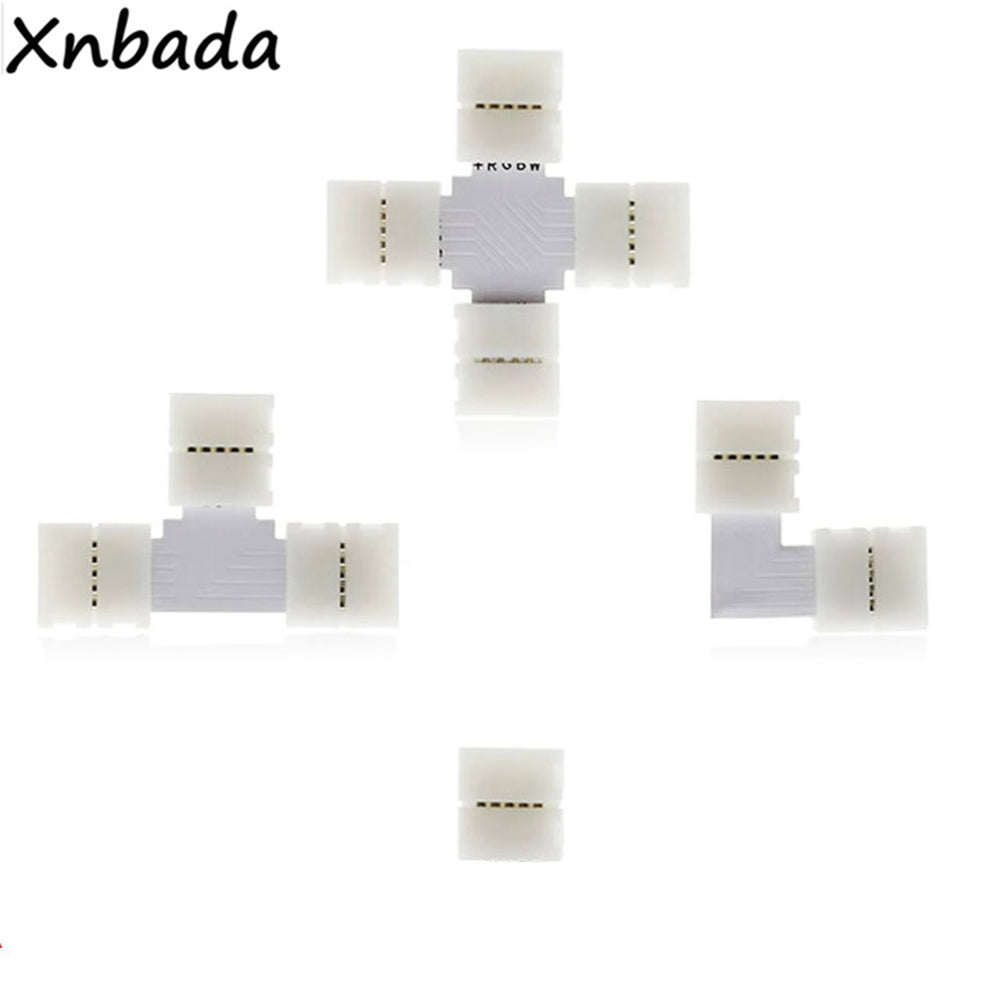 5Pcs Free Soldering Led Connector 2Pin 3Pin 4Pin 5Pin L / T / X Shape Corner Connector For 10Mm Rgb Rgbw Rgbww Led Strip Light