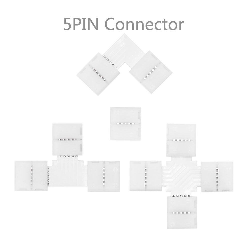 5Pcs Free Soldering Led Connector 2Pin 3Pin 4Pin 5Pin L / T / X Shape Corner Connector For 10Mm Rgb Rgbw Rgbww Led Strip Tape