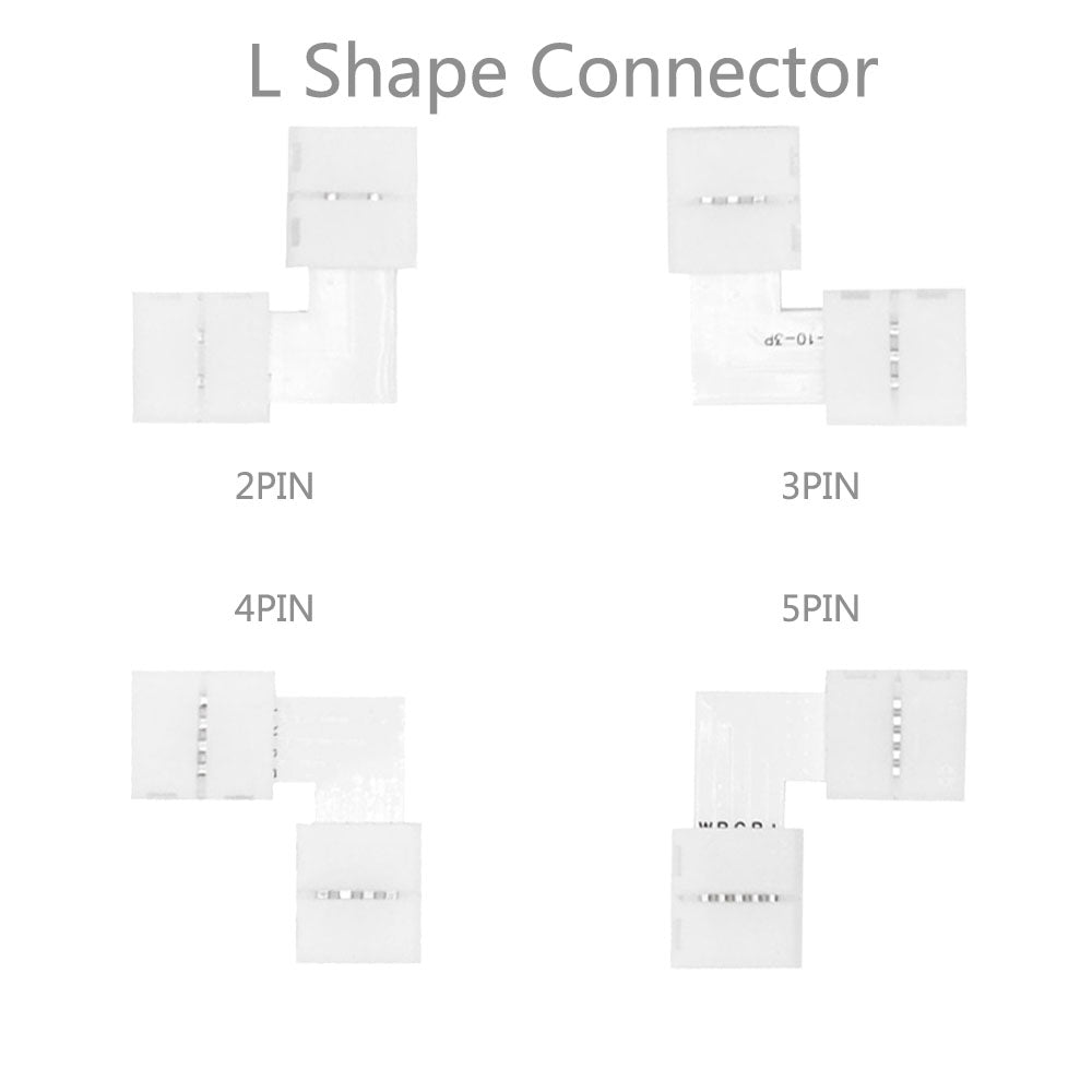 5Pcs Free Soldering Led Connector 2Pin 3Pin 4Pin 5Pin L / T / X Shape Corner Connector For 10Mm Rgb Rgbw Rgbww Led Strip Tape