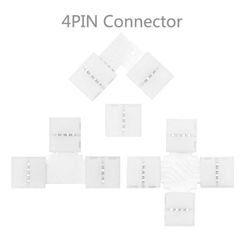 5Pcs Free Soldering Led Connector 2Pin 3Pin 4Pin 5Pin L / T / X Shape Corner Connector For 10Mm Rgb Rgbw Rgbww Led Strip Tape