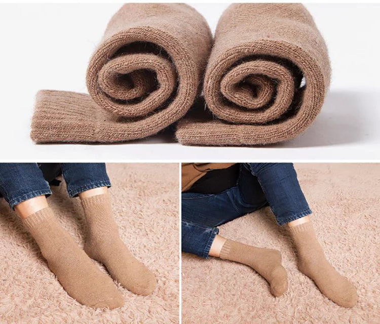 5Pairs/Lot Men'S Wool Socks Winter Casual Thick Warm Winter Men'S Simple Solid Color Socks Male High Quality