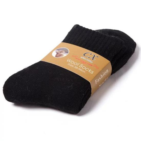 5Pairs/Lot Men'S Wool Socks Winter Casual Thick Warm Winter Men'S Simple Solid Color Socks Male High Quality