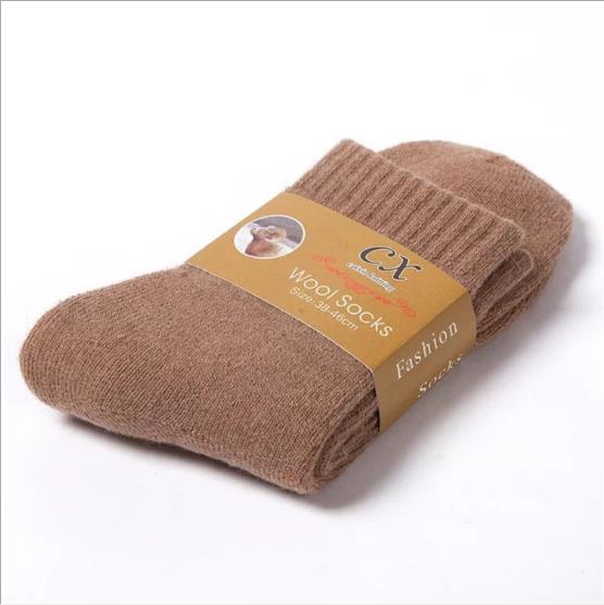 5Pairs/Lot Men'S Wool Socks Winter Casual Thick Warm Winter Men'S Simple Solid Color Socks Male High Quality