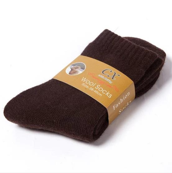 5Pairs/Lot Men'S Wool Socks Winter Casual Thick Warm Winter Men'S Simple Solid Color Socks Male High Quality