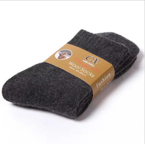 5Pairs/Lot Men'S Wool Socks Winter Casual Thick Warm Winter Men'S Simple Solid Color Socks Male High Quality