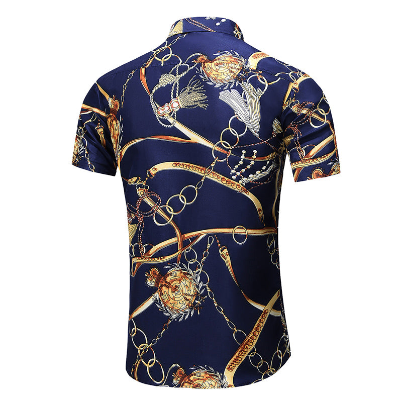 5Xl 6Xl 7Xl Shirt Men Summer New Fashion Personality Printed Short Sleeve Shirts Men 2023 Casual Plus Size Beach Hawaiian Shirt