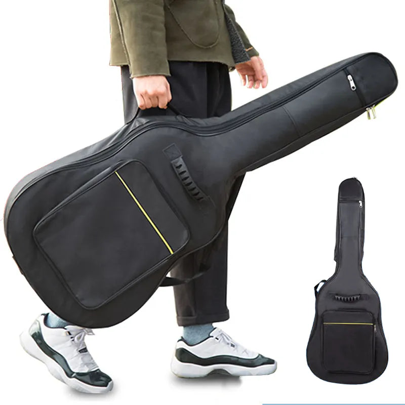 600D Waterproof Guitar Case Double Strap Padded Black Guitar Case Backpack Shoulder Strap Classical Guitar Bag For 40" 41" Xaz5