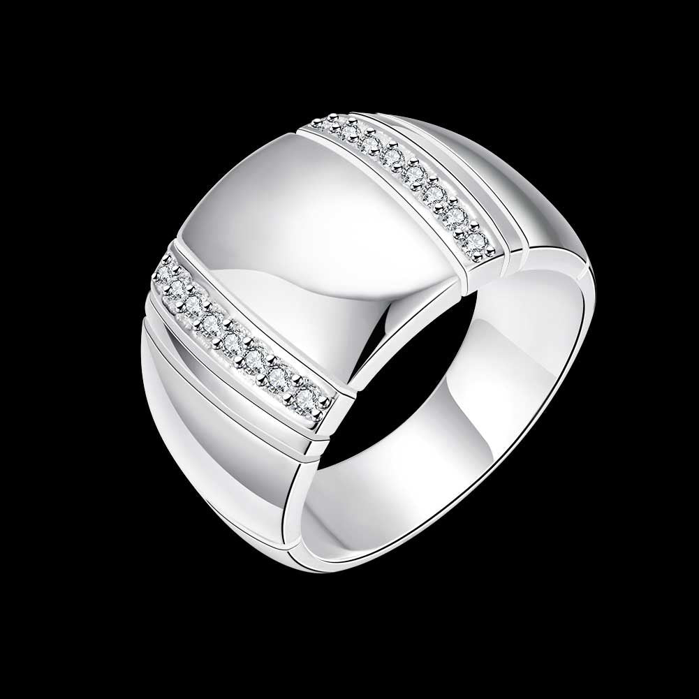 925 Sterling Silver Woman/ Man Lover'S Ring Cz Crystal Wedding Engagement Wholesale Fashion Finger Rings Jewelry