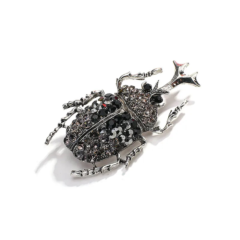 Allyes Delicate Beetles Brooch For Women Rhinestone Enamel Bee Insect Brooches Pins Scarf Bag Clip Crystal Jewelry Accessories