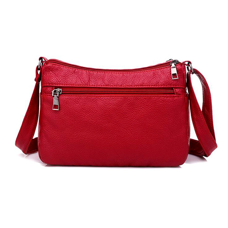 Annmouler Fashion Women Bag Pu Soft Leather Shoulder Bag Multi-Layer Crossbody Bag Quality Small Bag Brand Red Handbag Purses